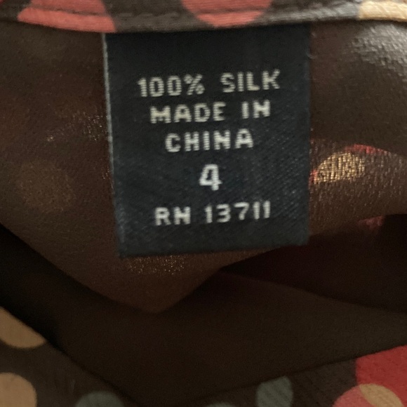 Valerie Stevens 100% Silk Ruffle Polka Dot Midi Skirt Size 4 EUC - Picture 5 of 5